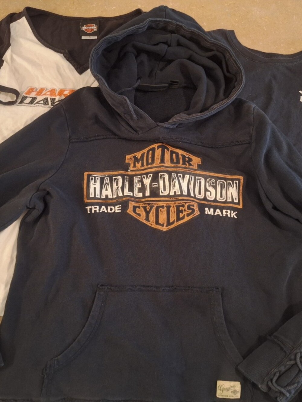Harley-Davidson Womens Dark Blue Hoodie with Chest Logo